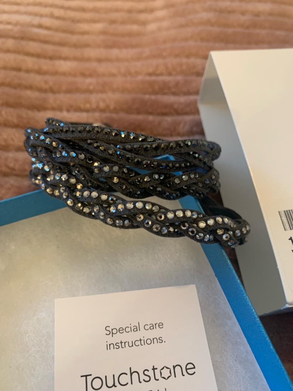 Touchstone Crystal Black Layered Crystal Wrap Bracelet - Picture 7 of 9
